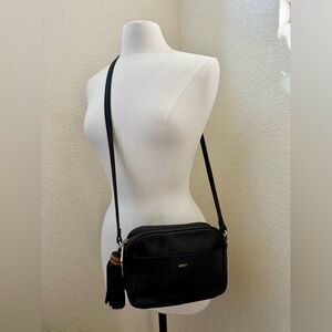 AREZZO Leather Crossbody Bag - Black